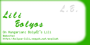 lili bolyos business card